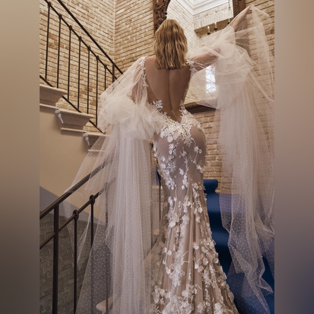 New Galia Lahav Couture Fleur silk lace wedding dress sz 42 10/12 bridal… - Picture 7 of 16